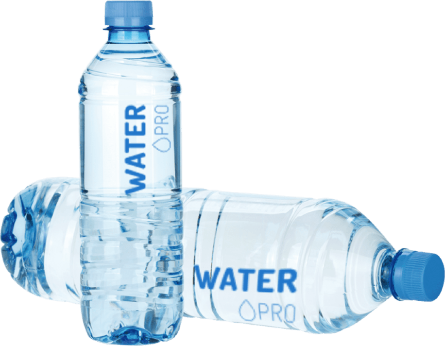 Small bottles of mineral water